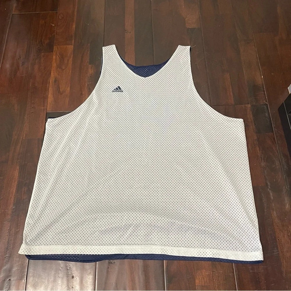 Vintage Adidas Reversible Mesh Jersey Mens 2X/3X Navy And White - Picture 1 of 8